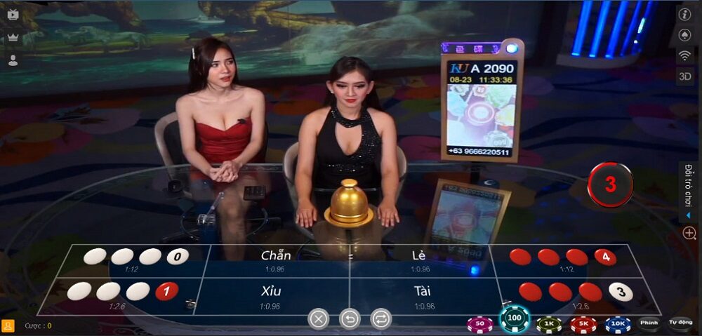 Xóc đĩa livestream với với dealer xinh sexy
