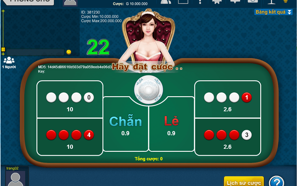 xác suất của cửa Tứ Tử trong xóc đĩa